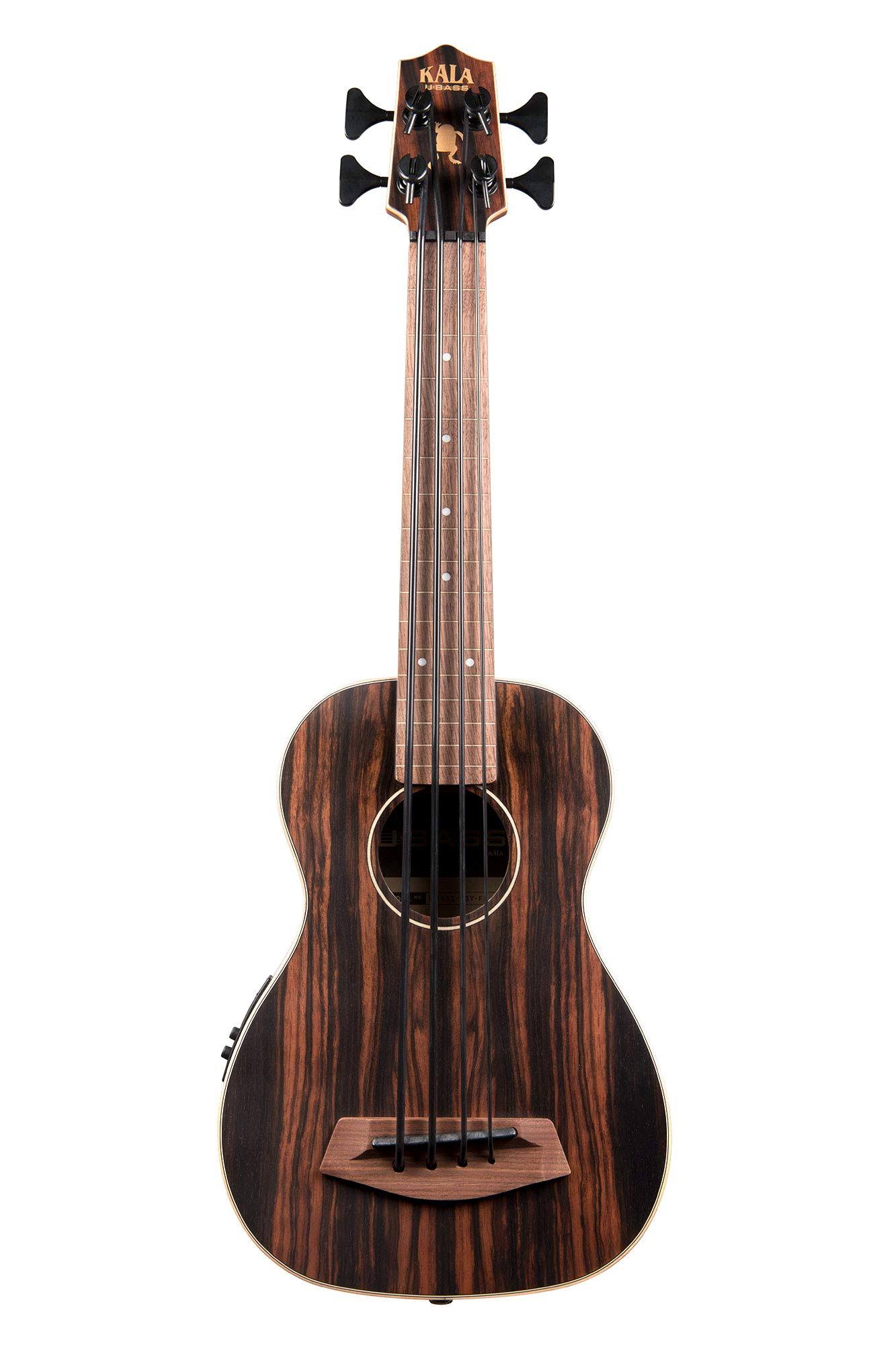 Kala Ubass-Eby-Fl Striped Ebony Fretless U-Bass Acoustic-Electric