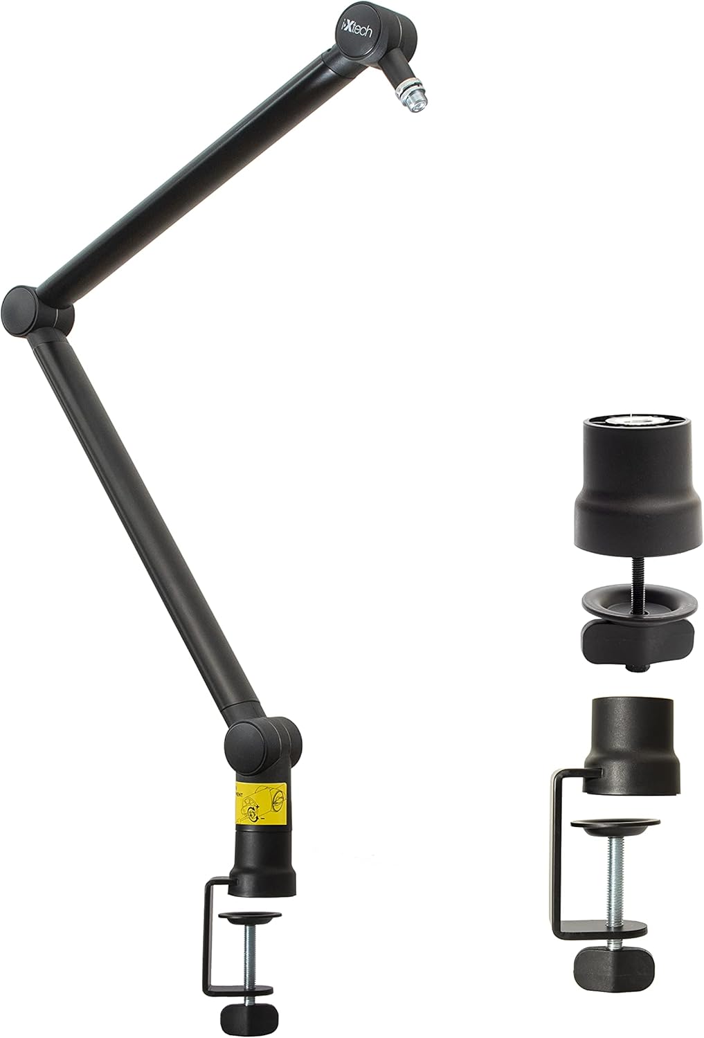IXTECH Boom Arm - Adjustable 360° Rotatable Microphone Arm - Sturdy Stainless Steel Mic Arm Desk, Table Stand - Foldable Scissor Arm - Stable Microphone Mount Arms for Radio Studio, Podcast, Gaming
