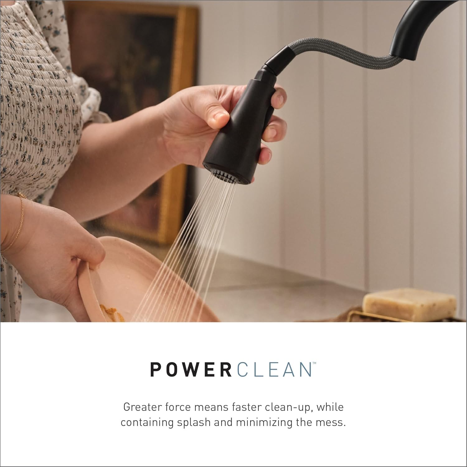 Moen 5925EWBL Sleek Single-Handle High Arc Pulldown Kitchen Faucet, Matte Black