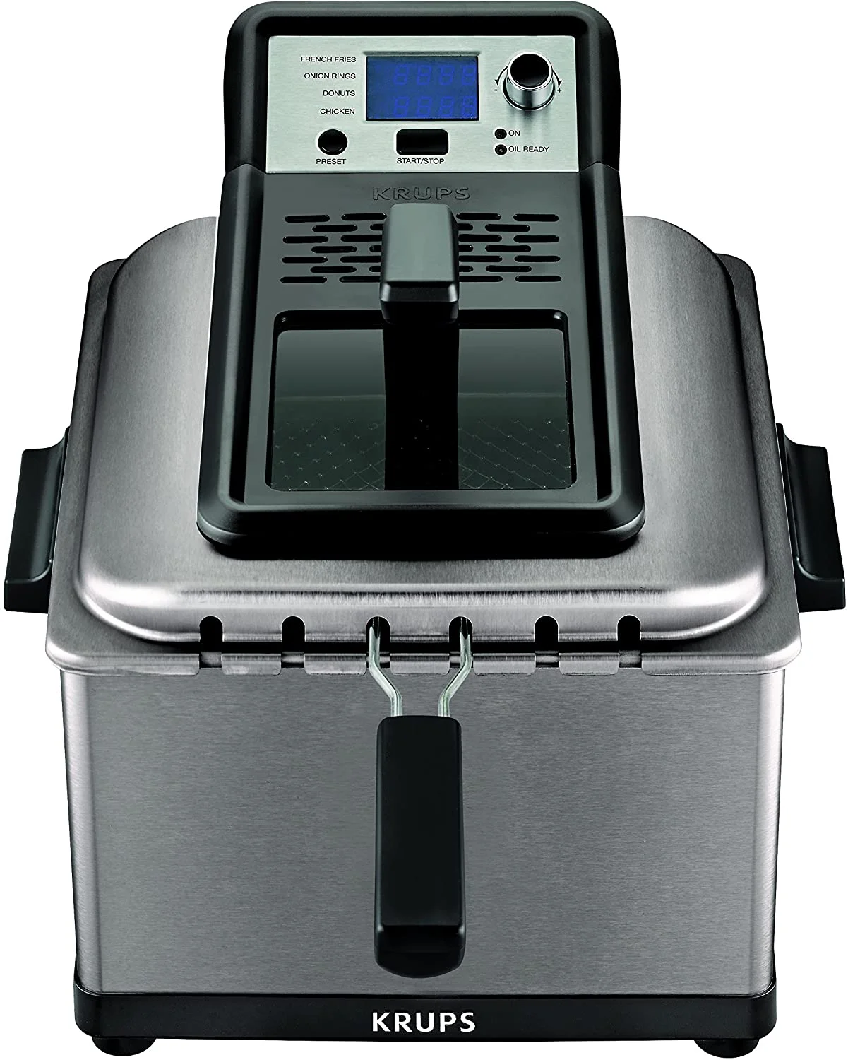 KRUPS KJ502D51 Deep Fryer, Electric Deep Fryer, Stainless Steel Triple Basket Fryer, 4.5 Liter, Silver