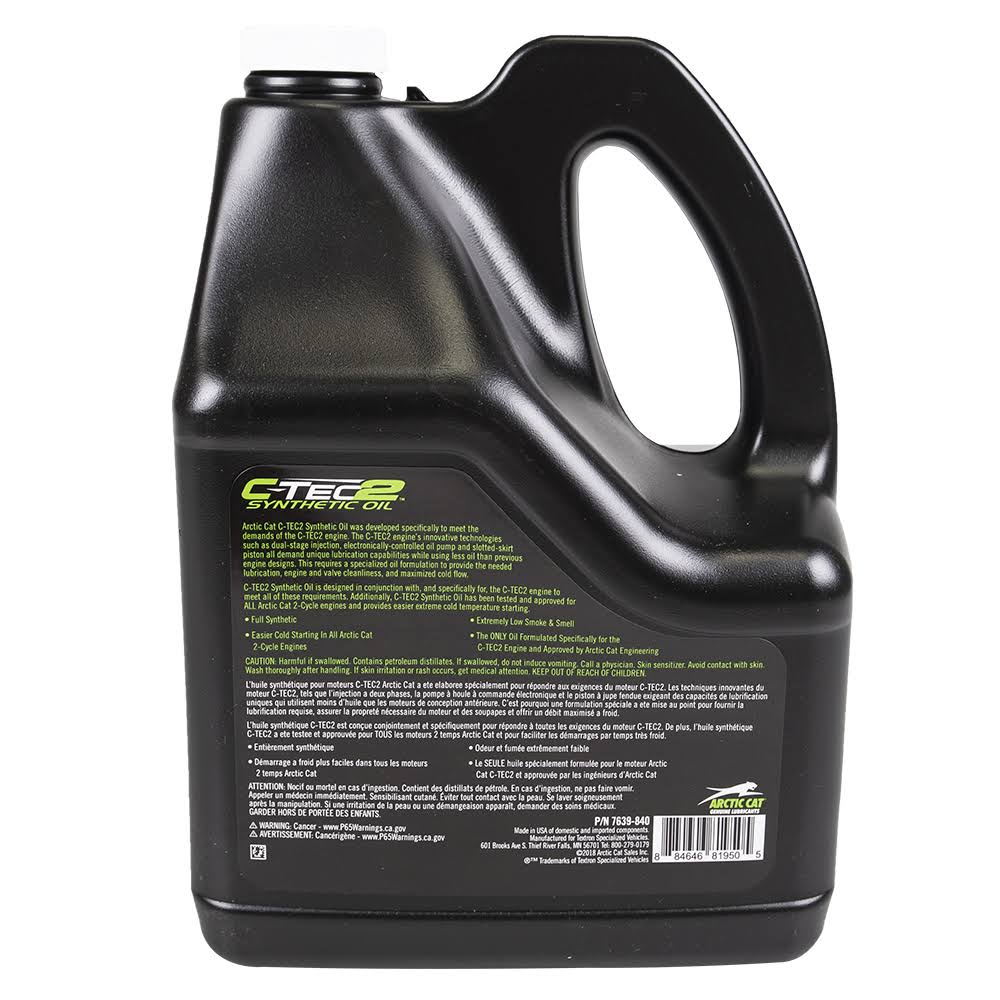 Arctic Cat 7639-840 C-Tec 2 Synthetic Oil 1 Gallon Bottle