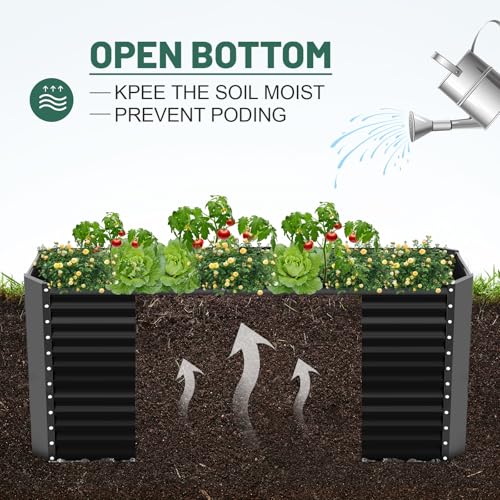 Land Guard 8x4x3ft Rectangular Galvanized Raised Garden Beds, 36" Tall Large-Capacity Metal Planter Box Outdoor, Durable Deep Raised Garden Bed, Raised Beds for Gardening Vegetables, Classic Silver