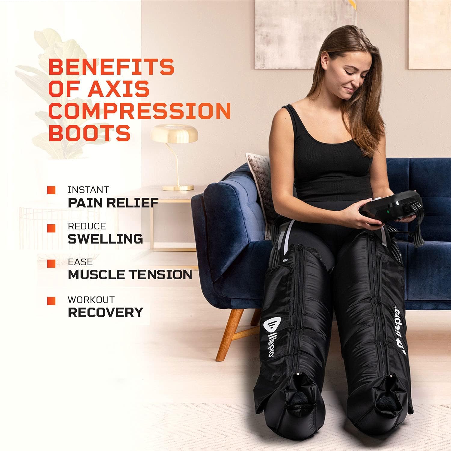 Lifepro Sequential Compression Device, Foot Leg Compression Machine - Hip Thigh Calf Compression Massager - Compression Sleeve