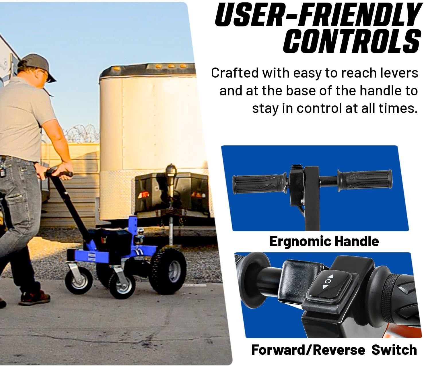 Goodyear Electric Trailer Dolly Super-Duty 7500lbs Max Trailer Weight, 5500lbs for Boats, 1100lbs Tongue Weight, All-Terrain Wheels Ideal for RVs, Toy Haulers, Car Trailers, and Campers