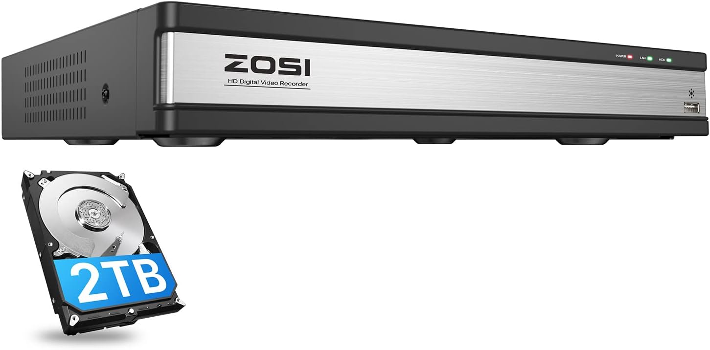 ZOSI H.265+ 5MP Lite CCTV DVR 8 Channel Full 1080p, Remote Access, Motion Detection, Alert Push, Hybrid Capability 4-in-1(Analog/AHD/TVI/CVI) Surveillance DVR for Security Camera (No Hard Drive)