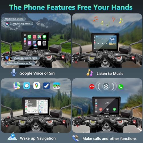 2025 CARPURIDE W702BS PRO for BMW Motorcycle CarPlay & Android Auto Dual Bluetooth, 7" Waterproof GPS Navigation Screen, Data Reading, Native Wonder, TPMS, Light Sensor, Music Sharing, Intercom,16-Pin