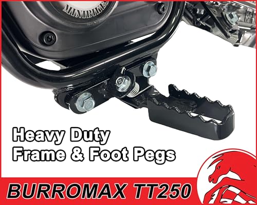 Burromax TT250 Electric Dirt Bike for Kids, 250w 24v 7ah, 2 Speeds, 14 Mph, Up to 150lb Rider, Off-Road Electric Mini Bike