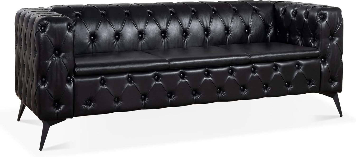 Furniture Comfy Couch Traditional Square Arm Sofa - 84.06 Inch Width, Removable Cushion, 3 Seater - Classic Design, Supreme Comfort Sofas para sala