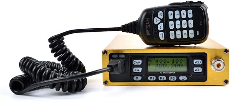 HYS Dual Band VHF/UHF Mobile Transceiver Golden Mobile Ham Radio Amateur Radio Built-in 12000mAh Battery with Programming Cable Antenna SO239 to PL259 Adapter (A Complete Set of)