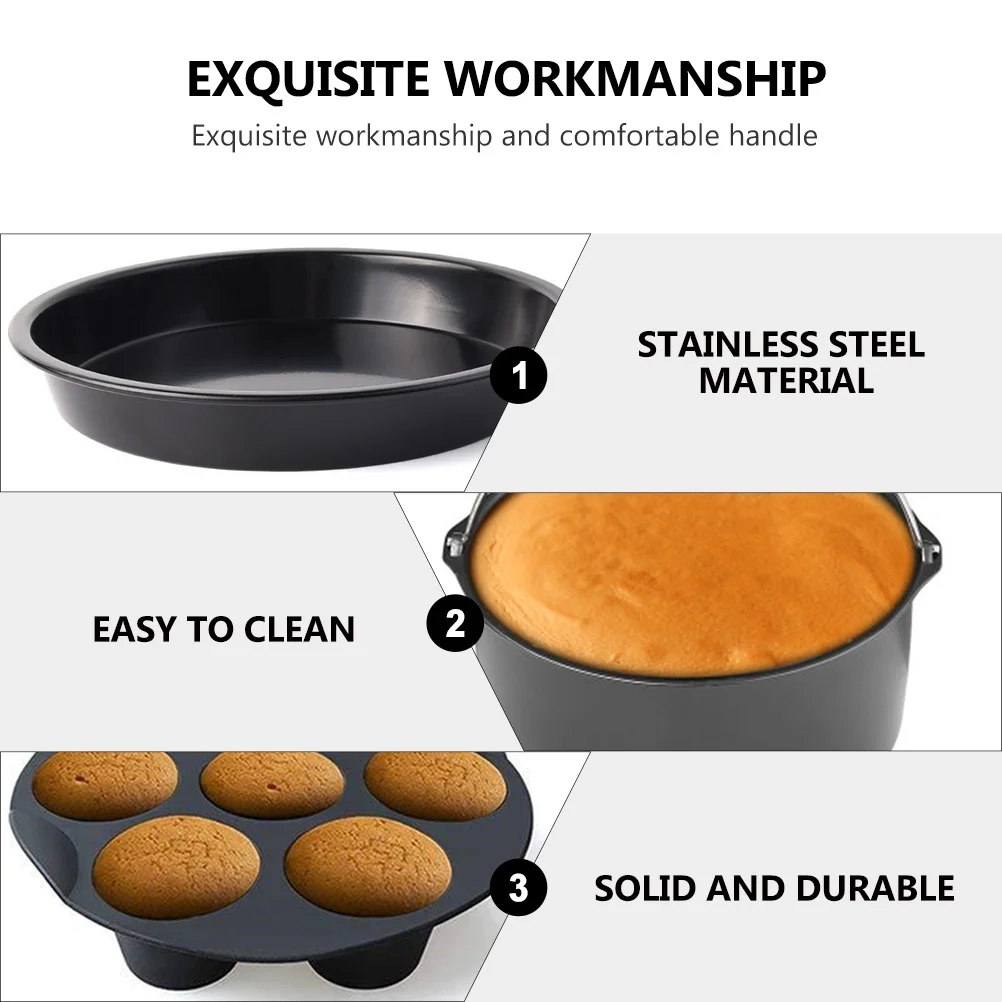 Frcolor Air Fryer Accessories Cooker Oven Set Kitchen Qt 7 3 Fry French Kit Food Rack Drying Trivet Accessory Basket Mould Cake