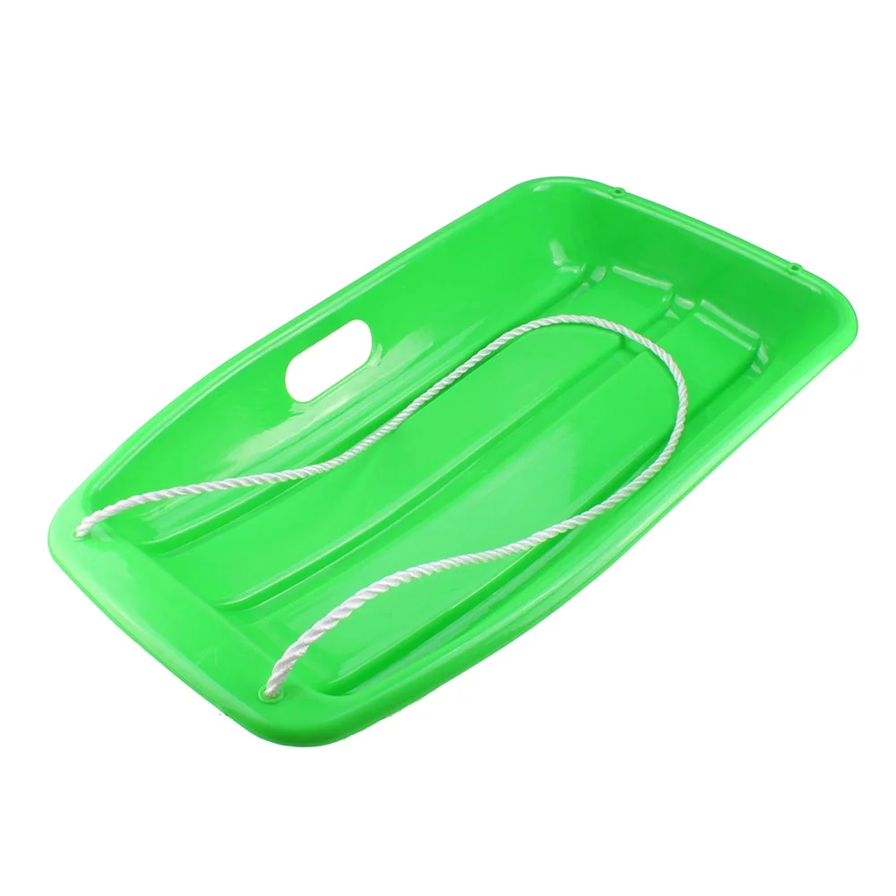 IMAGE Winter Durable Plastic Snow Sled in Boat Shape Snow Sledge for Kids and adult Outdoor Snow Seats , 25.6*14.2*4.3 inch inch Green Color