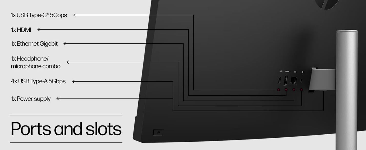 HP 27-inch All-in-One Desktop with Intel Core i7 Processor, 64GB RAM, 8TB SSD, Windows 11 Pro - Personal Computer
