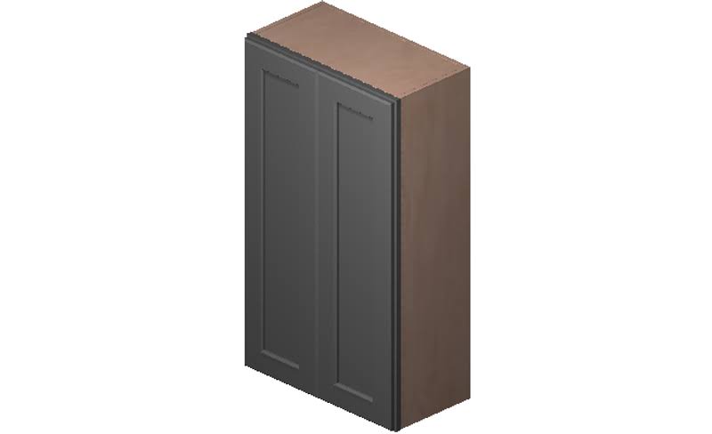 Wilora Hawthorne Shaker Grey 24x22 x 42x22 x 12x22 2 Doors, 2 Shelves Wall Cabinet | High-Density Fiberboard (HDF) SG-W2442