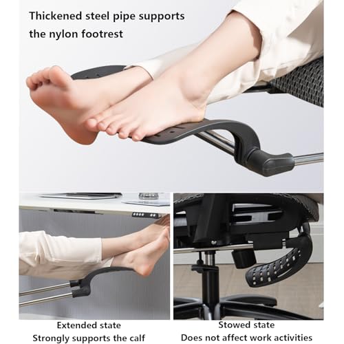 Ergonomic Office Chair with Footrest Mesh Swivel Chair High Back Mesh Executive Chair with Lumbar Support 3D Armrest & Adjustable Headrest Computer Desk Chair for Conference Reception