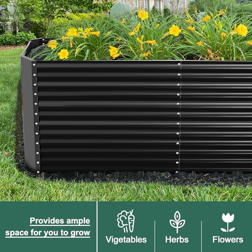 Land Guard 8x4x3ft Rectangular Galvanized Raised Garden Beds, 36" Tall Large-Capacity Metal Planter Box Outdoor, Durable Deep Raised Garden Bed, Raised Beds for Gardening Vegetables, Classic Silver