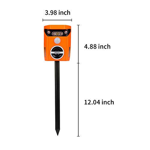 Thanos Solar Power Cat Repeller Ultrasonic Animal Repellent LED Flashing Light Motion Activated to Keep Dog Fox Raccoon Deer Awa
