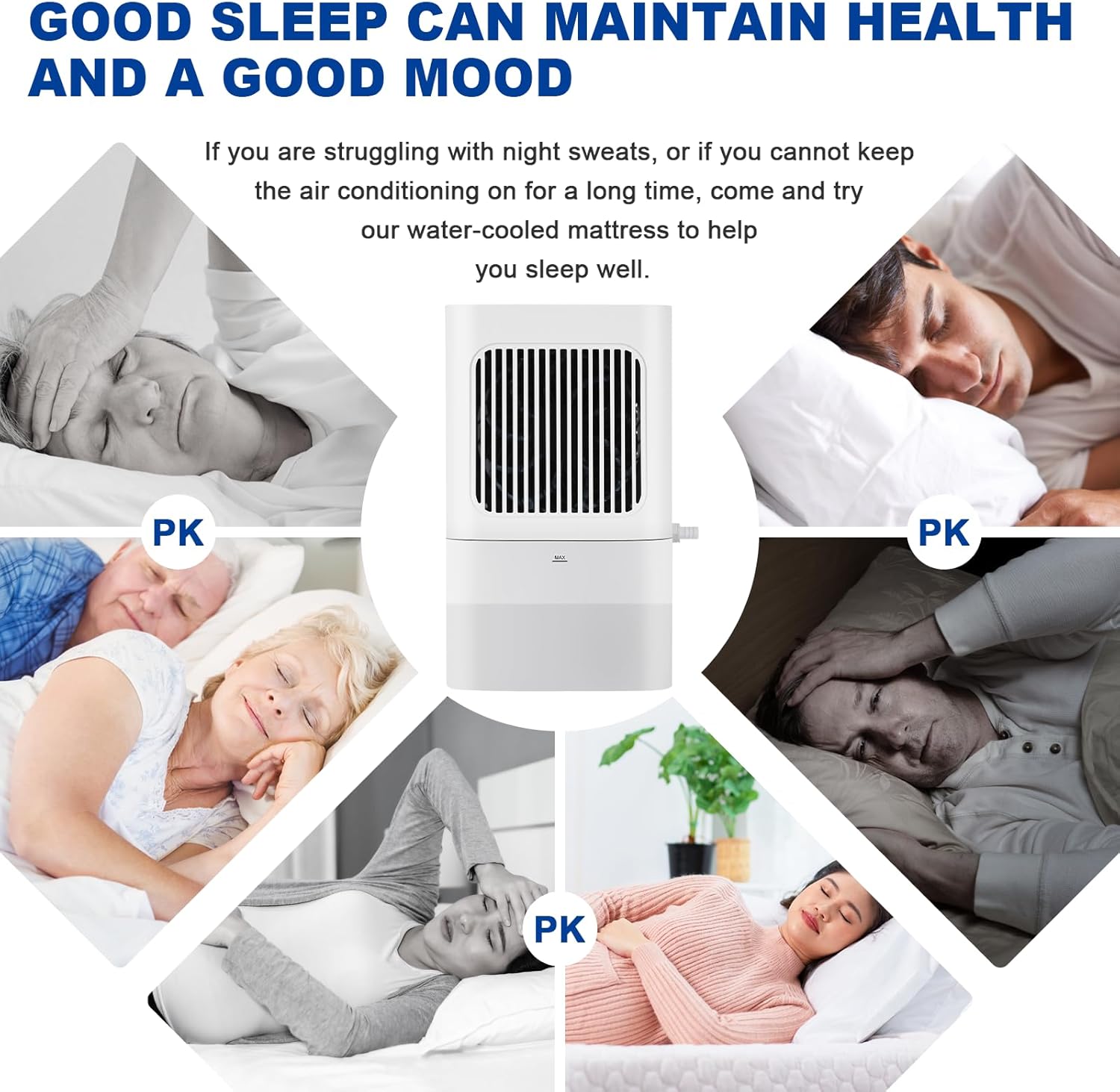 Cooling Mattress Pad Bed Cooling System Night Sweats and Hot Sleepers Relief Cooling Pad,Single Size 63x27in,Matterss 5 Years Warranty