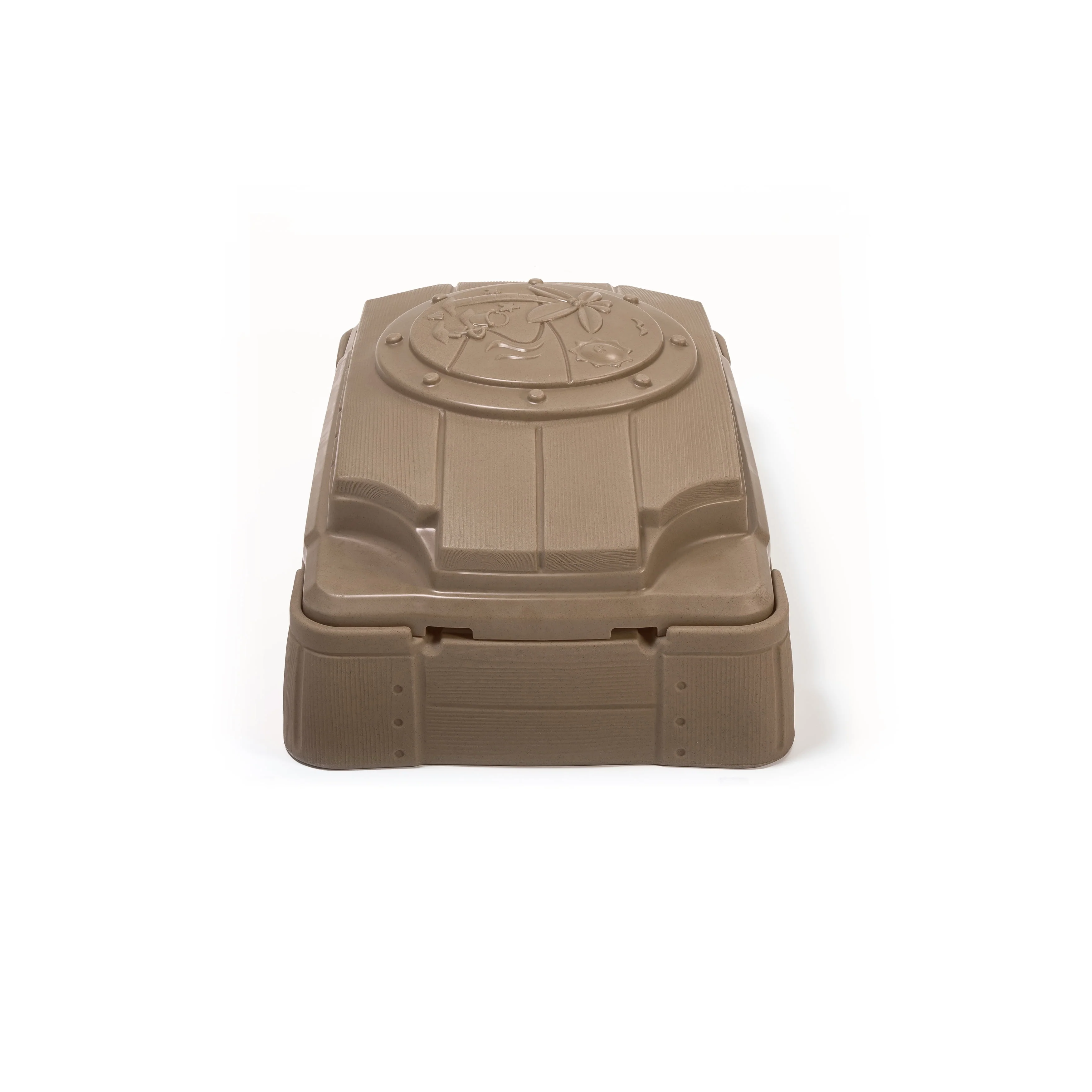 Step2 Play and Store Sandbox Brown Plastic Kids Outdoor Toy with Cover