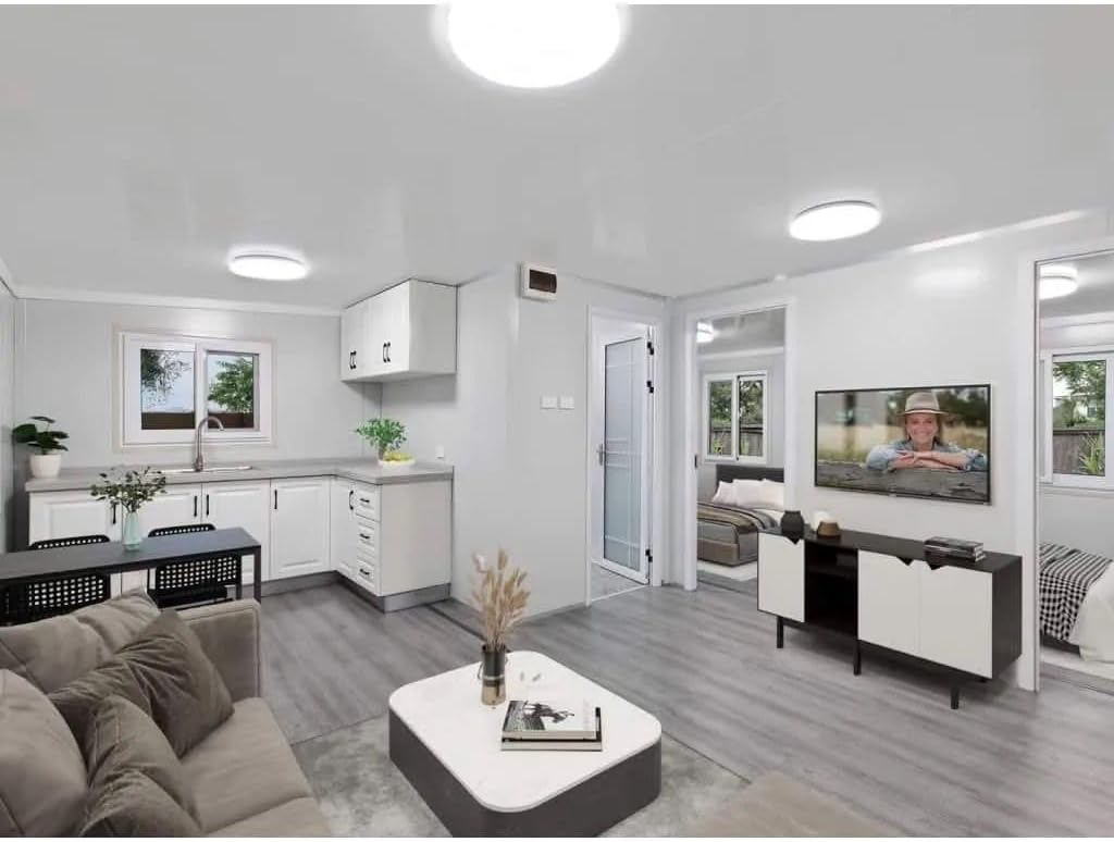 Prefabricated 3 Bedroom Home, 40ft Expandable Container Villa, Insulated and Hurricane Proof