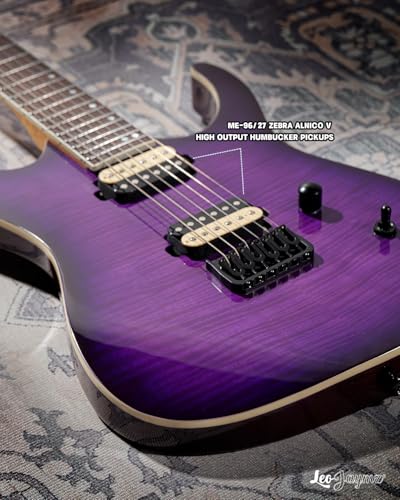 Leo Jaymz Electric Guitar Monsoon Series,Reverse Headstock,Mahogany Body,Roasted Maple Neck,Rosewood Fretboard,Locking Tuners,Rounded End Frets,AlnicoV Pickups,Fixed Bridge (Blue Flame)