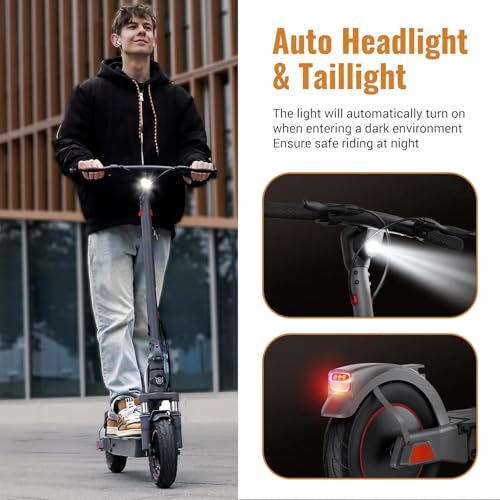 SISIGAD Electric Scooter Adults 10" Tires, 600W Peak Motor, Max 22 MPH Speed, 30 Miles Long Range, Portable Folding E-Scooter for Commuting with Dual Brakes, LCD Display APP Control