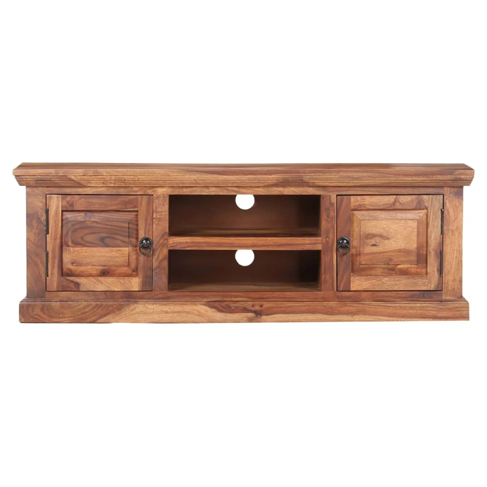 Anself TV Cabinet with 2 Storage Compartments and 2 Doors Sheesham Wood Television Stand Sofa End Table for Living Room Home Furniture 47.2 x 11.8 x 15.7 Inches (L x W x H)