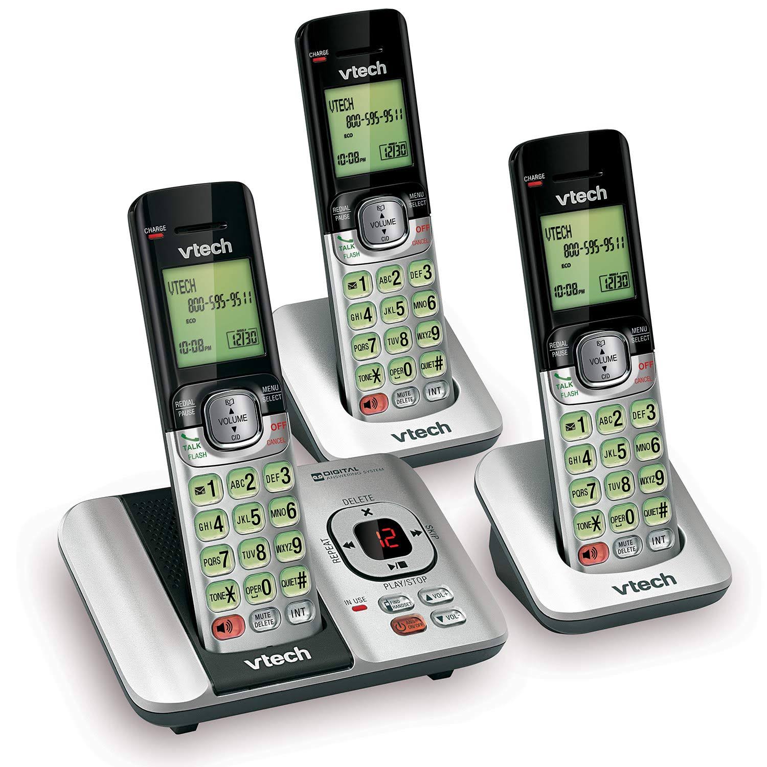 Vtech CS6529-3 3-Handset Expandable Cordless Phone with Answering System-Caller