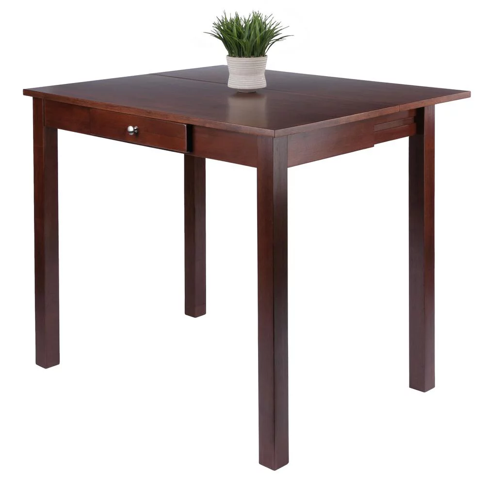 Winsome Wood Perrone High Table with Drop Leaf, Walnut