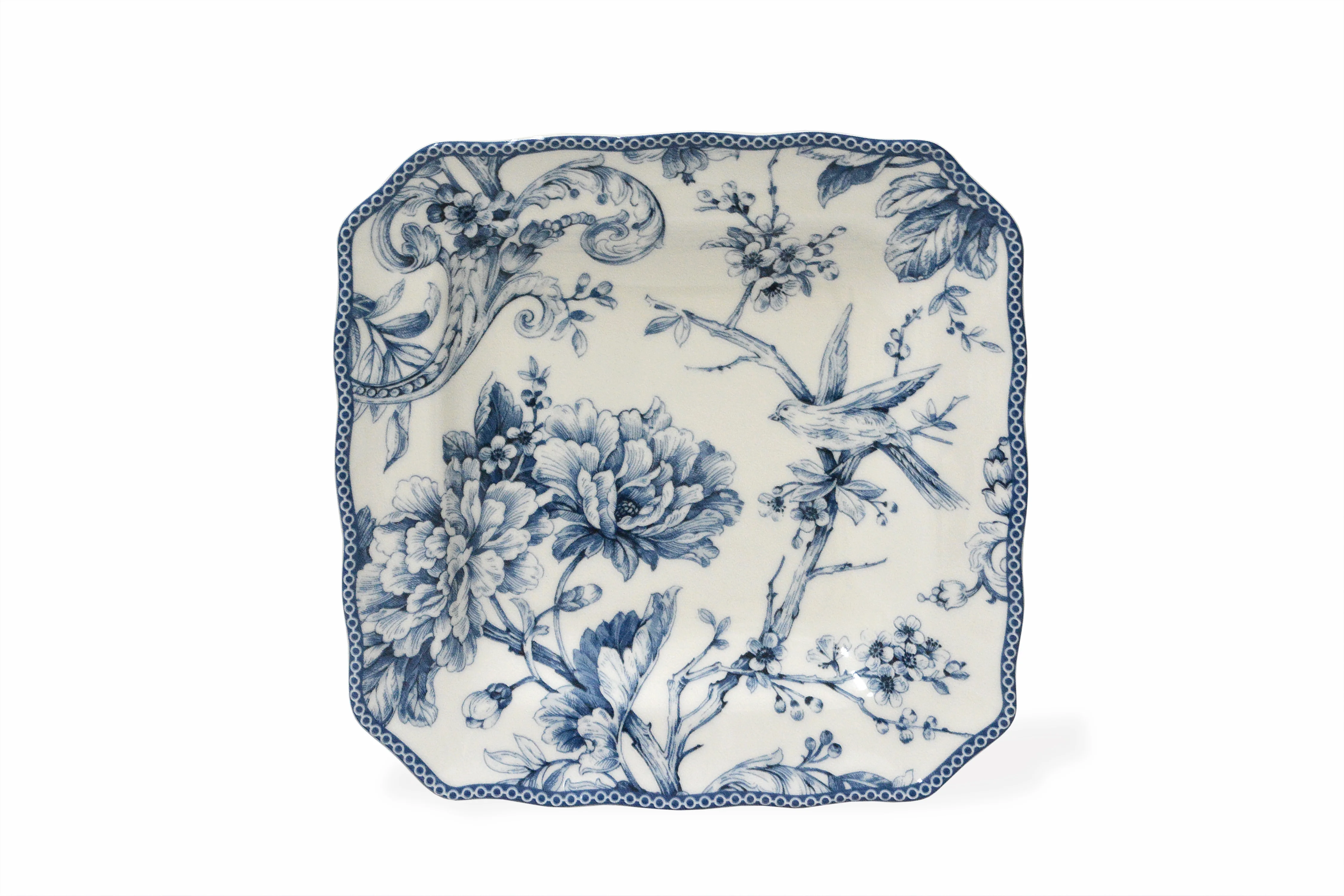 222 Fifth Adelaide Square Porcelain Dinnerware Set, 16-piece, Blue Toile