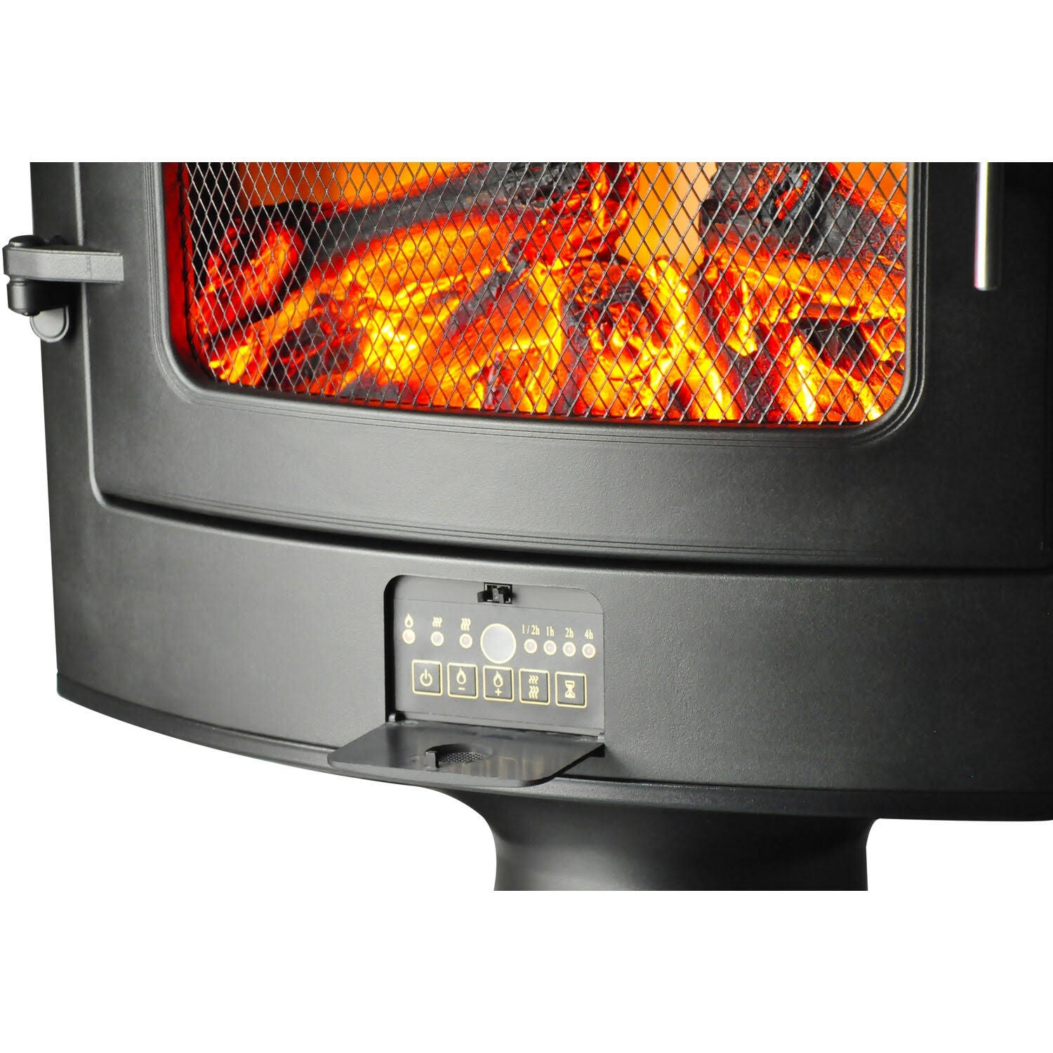 Cambridge 1500w Freestanding Electric Fireplace Heater in Black with Log Display
