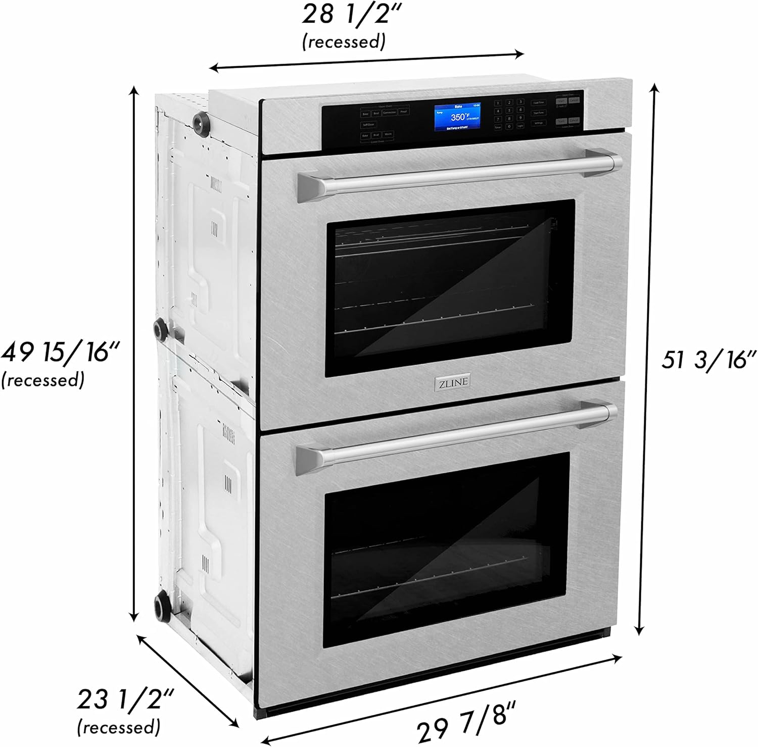 ZLINE 30" Professional Double Wall Oven with Self Clean and True Convection in Fingerprint Resistant Stainless Steel (AWDS-30)