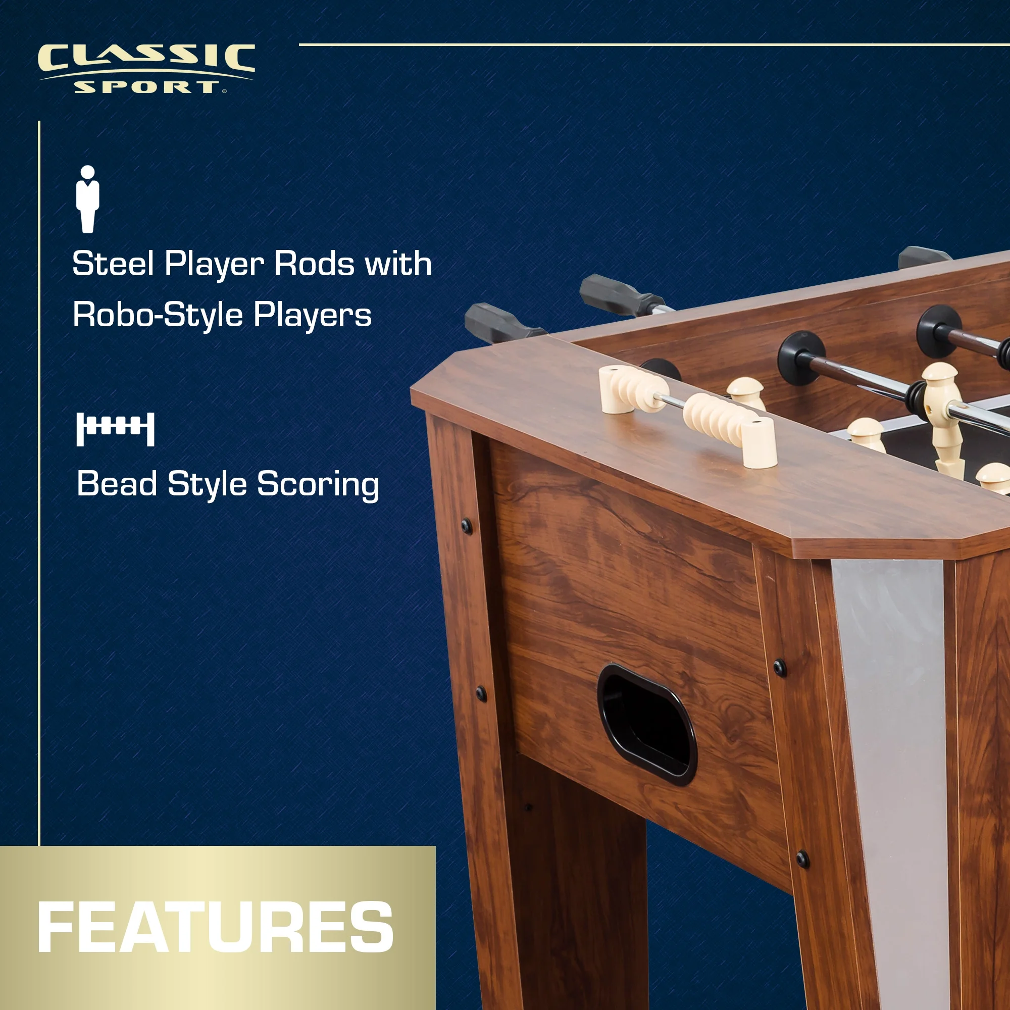 Classic Sport Liverpool 60" Foosball Table, Brown
