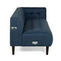 GDF Studio Konnor Contemporary Fabric 7 Seater Sectional Sofa, Navy Blue and Dark Brown