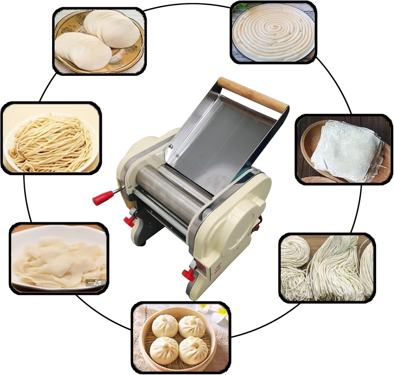 Pasta Maker Stainless Steel Electric Pasta Press Maker Electric Noodle Maker Pasta Width 3mm 110v Round Knife Noodle Machine Automatic Noodle Making Machine Random Dough Knife