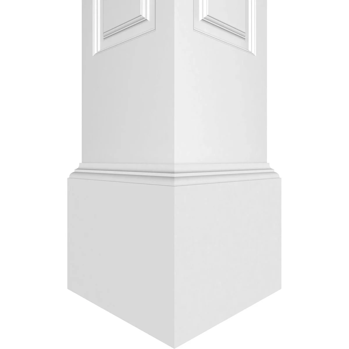 Ekena Millwork 10"W x 9'H Premium Square Non-Tapered Raised Panel PVC Endura-Craft Column Wrap Kit, Mission Capital & Base