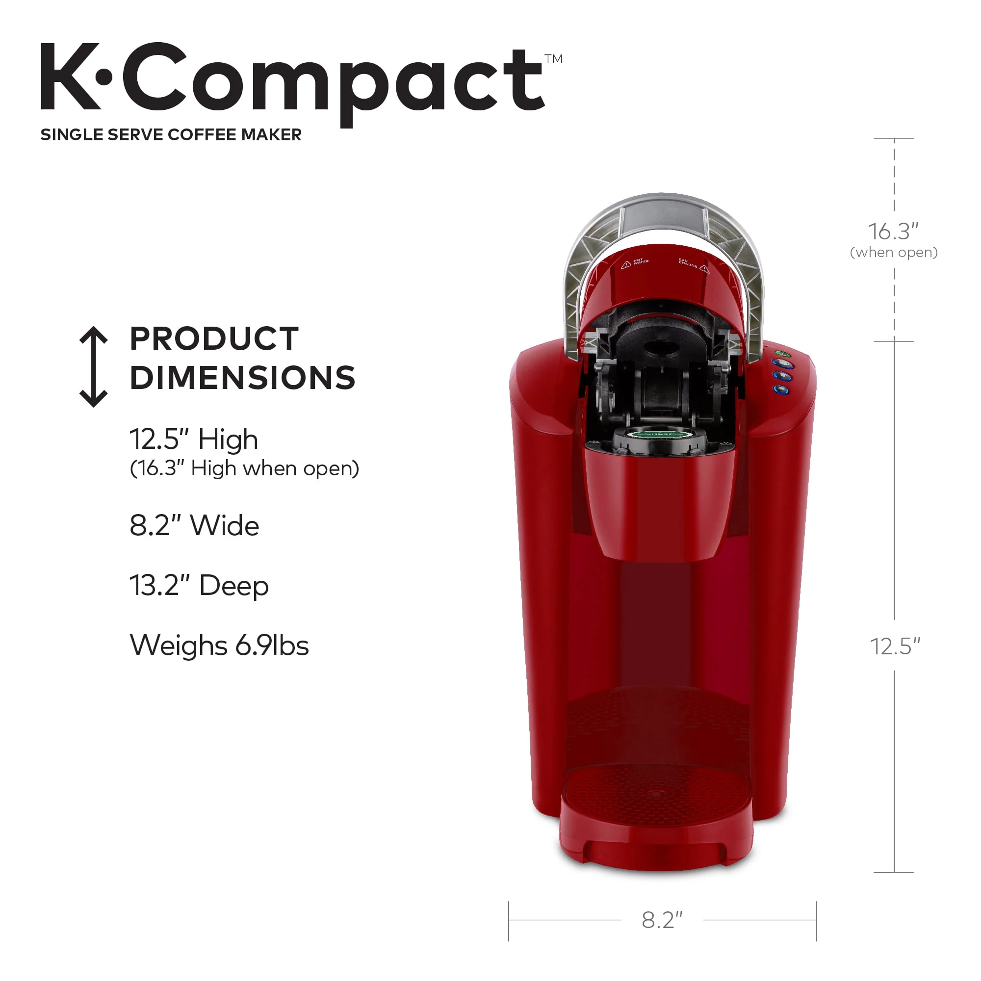 Keurig K-Compact Single-Serve K-Cup Pod Coffee Maker, Black