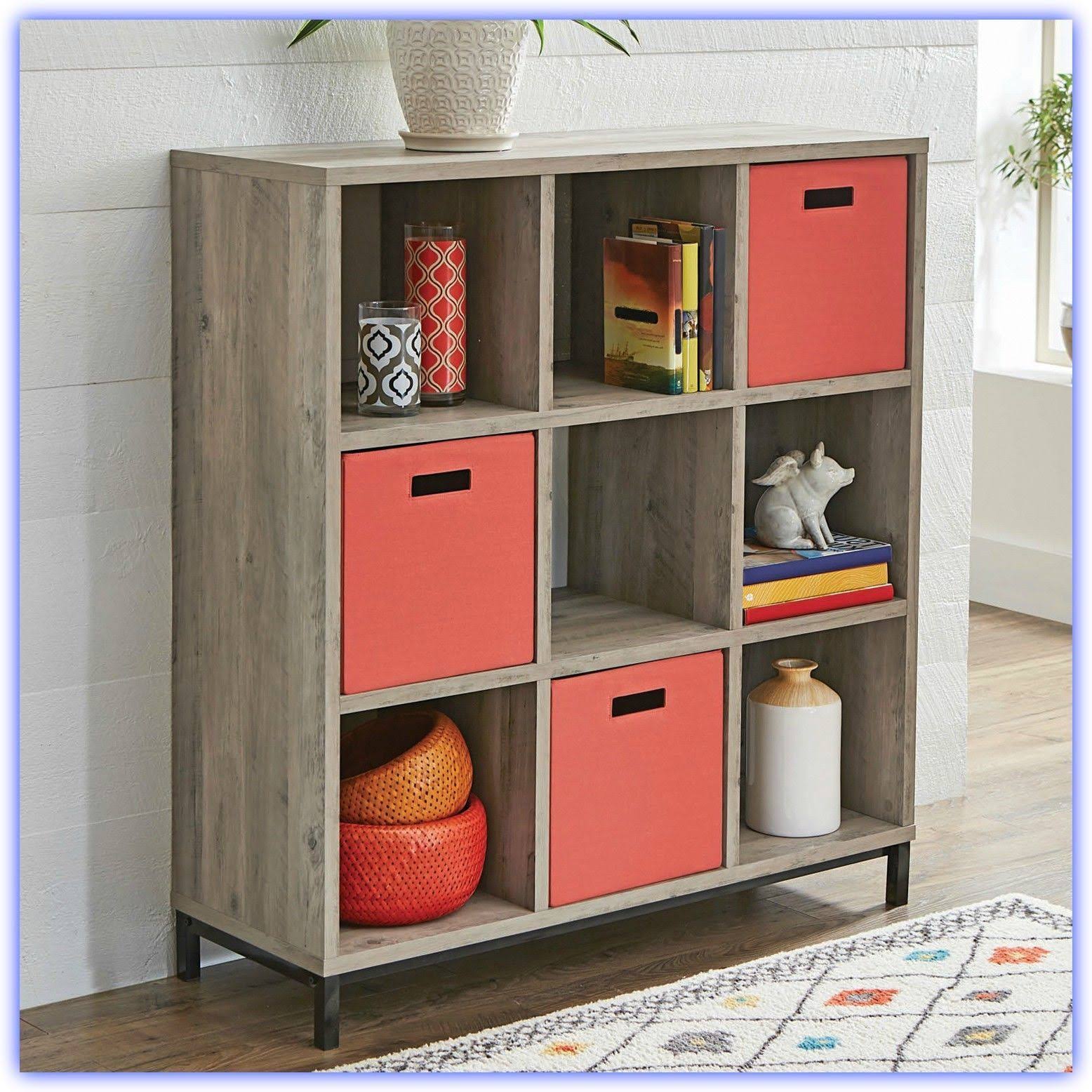 Better Homes and Gardens 9 Cube Storage Organizer with Metal Base, Rustic Gray
