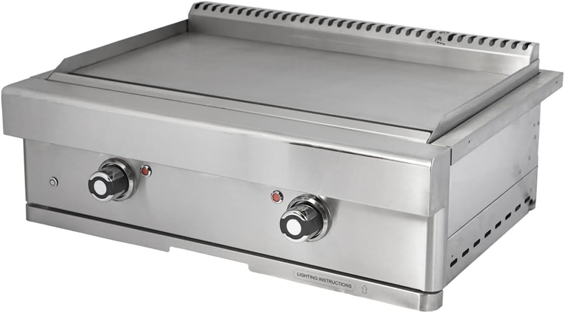 Barbeques Galore Turbo 32-inch 2-Burner Built-In Stainless Steel Teppanyaki BBQ Grill - Natural Gas - TEPANNG