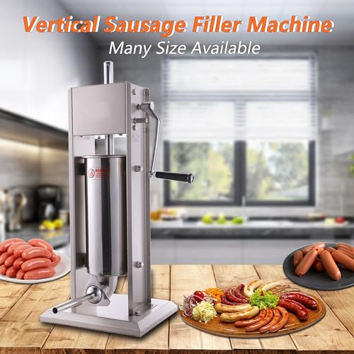 Hakka 15 Lb/7 L Sausage Stuffer 2 Speed Stainless Steel Vertical Sausage Maker