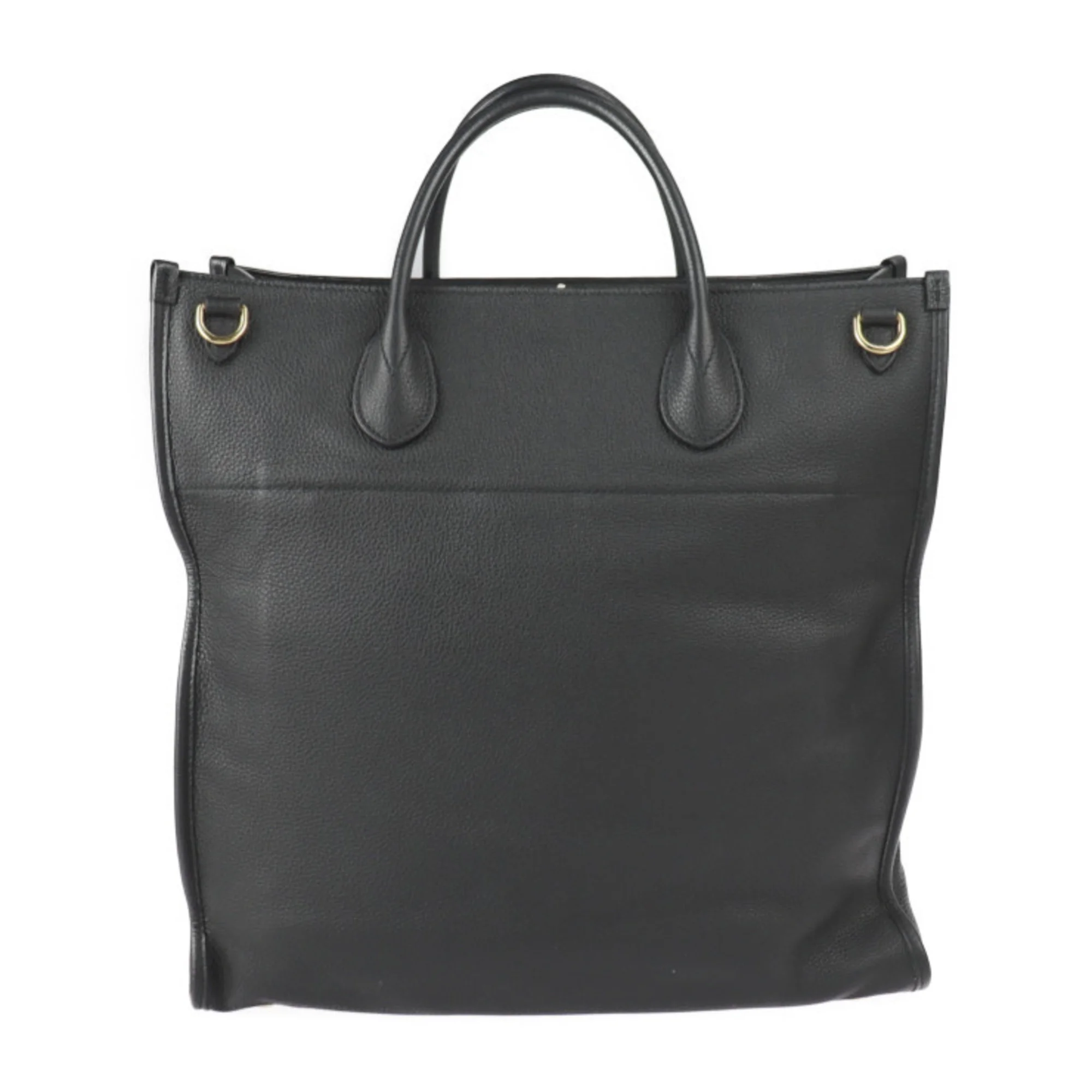 Pre-Owned GUCCI Gucci Logo Medium Tote Bag Shoulder 674850 Embossed Leather Black Gold Hardware 2WAY Handbag 2022 Current Product (Good)