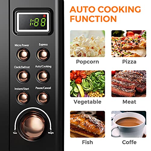 Nightcore Countert Retro Microwave Oven, Large 0.7Cu.ft, 700-Watt, Cold Rolled Steel Countertop with Time Setting, Glass Turntable Plate, Pre-Programmed Cooki, 18"(L)×14"(W)×10"(H), Green