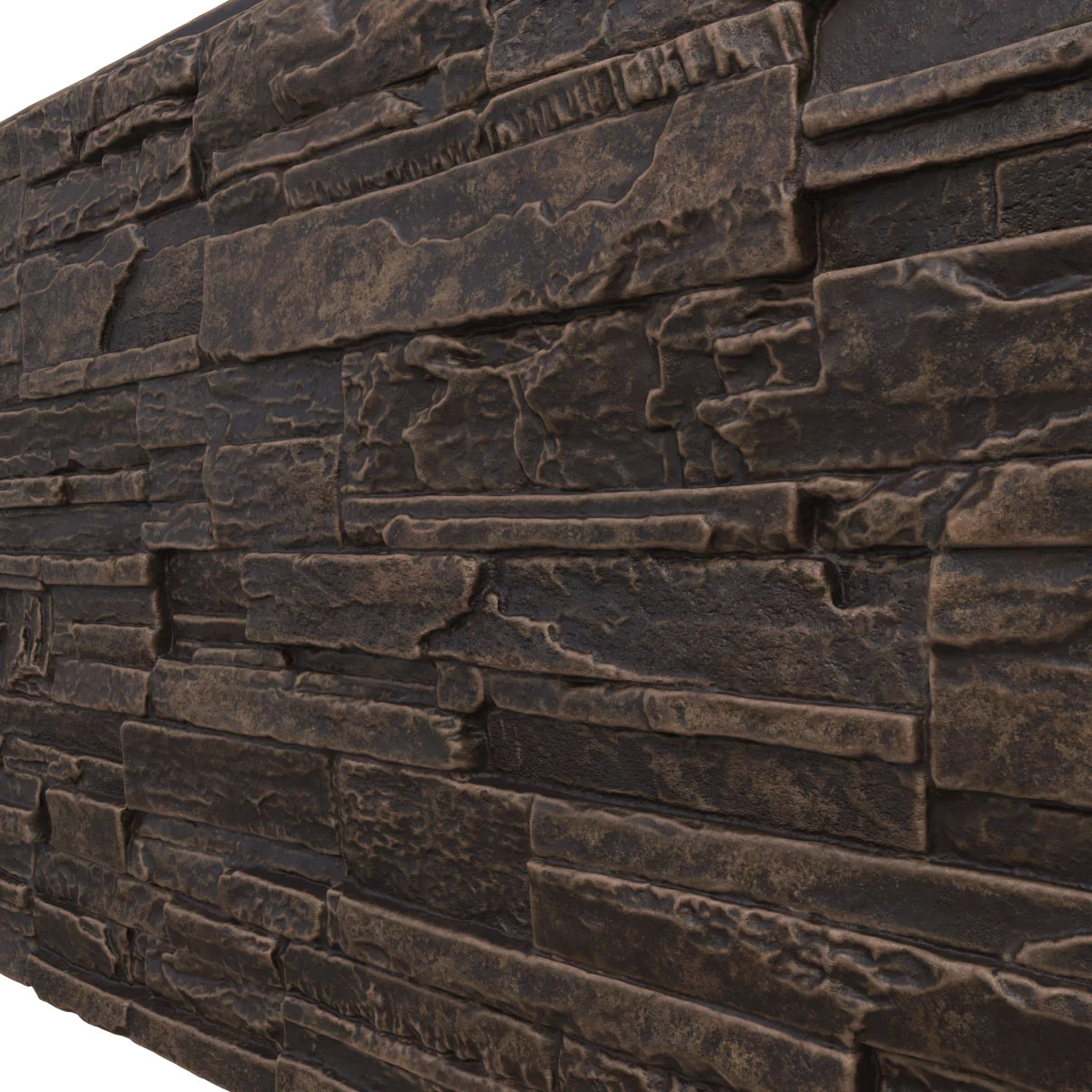 Ekena Millwork 48 5/8"W x 24 3/4"H x 1 1/4"D Cascade Stacked Stone, StoneWall Faux Stone Siding Panel, Alder Creek