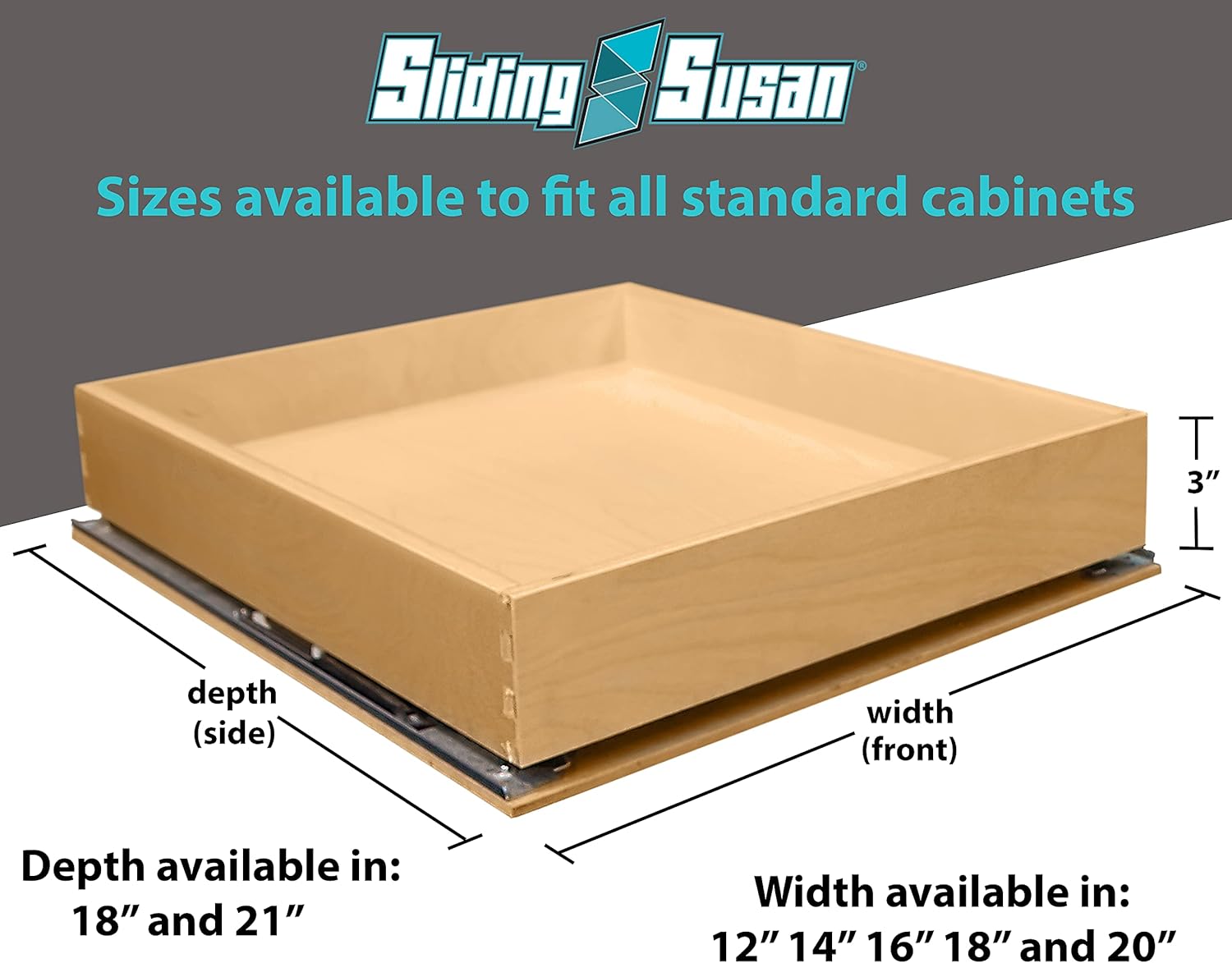 SlidingSusan Pull Out Cabinet Organizer - Fully Assembled Pull Out Drawers For Kitchen Cabinets - Dovetail and Soft Close Cabinet Pull Out Shelves - Fast and Easy D.I.Y. Installation - 12 x 21
