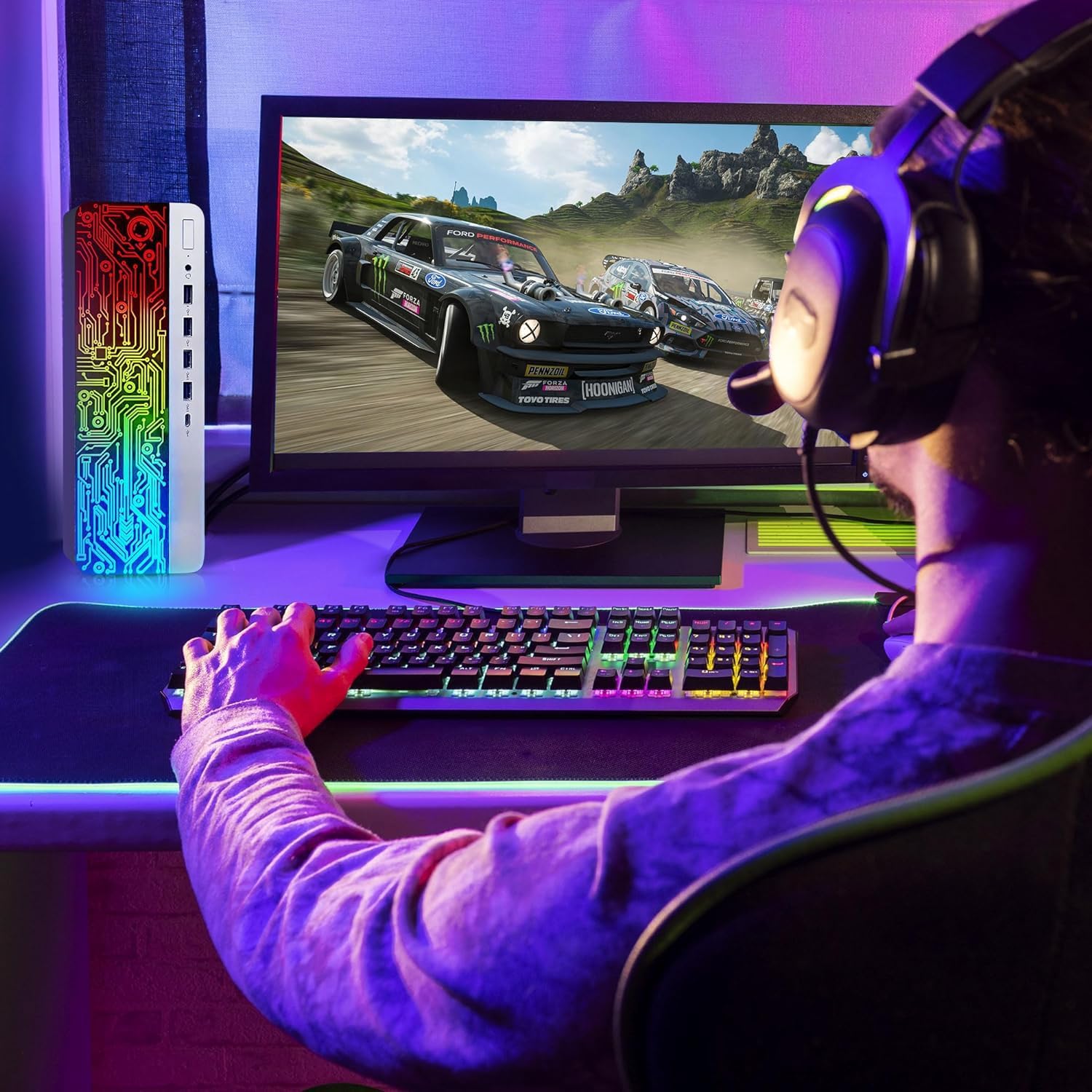 HP RGB Gaming PC Desktop - Intel Core i5-6th Gen | 16GB DDR4 Ram | 512GB SSD | Radeon RX-550 4GB DDR5 Graphics Card | Windows 10 Pro - Computer Tower for PC Gaming, PRODESK 600 G3 (Renewed)