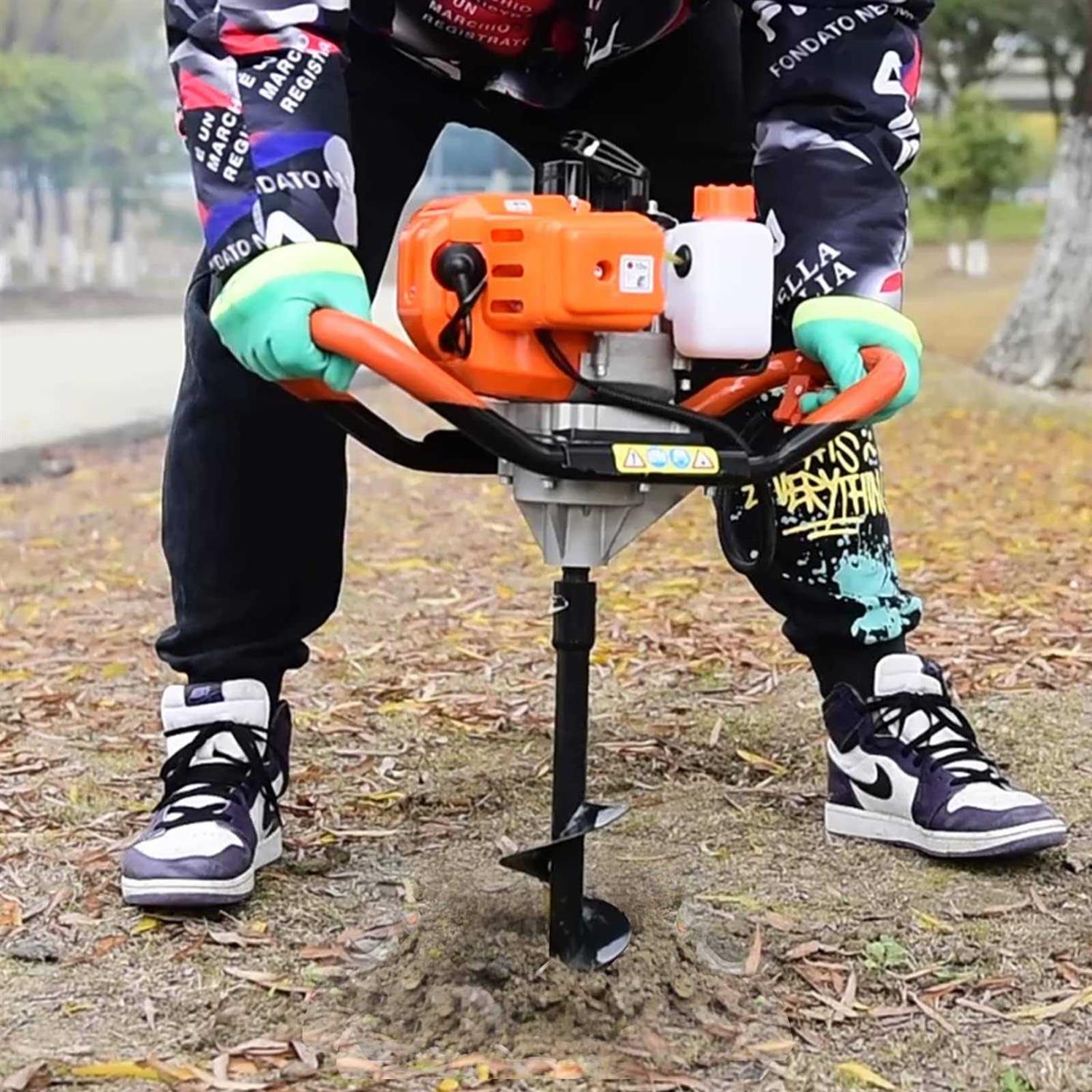 Ziokok 62cc Auger Post Hole Digger 2 Stroke Gas Powered Earth Post Hole Digger with 3 Auger Drill Bits + 3 Extension Rods for Fa - Shop Hardware Tools Online Store