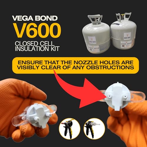 Vega Bond V600 Closed Cell Spray Foam Insulation Kit. 2 Part Foam Sealant 600 BF Coverage Per Kit (Set of 5 Kits)