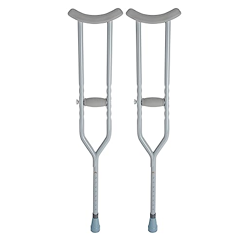 Dynarex Bariatric HD Steel Tall Adult Crutches - 5'10” to 6'6” - Extra Heavy Duty Bariatric Crutches with Underarm Pads, Adjustable Hand Grips - 1000 lb. Capacity, 1 Pair