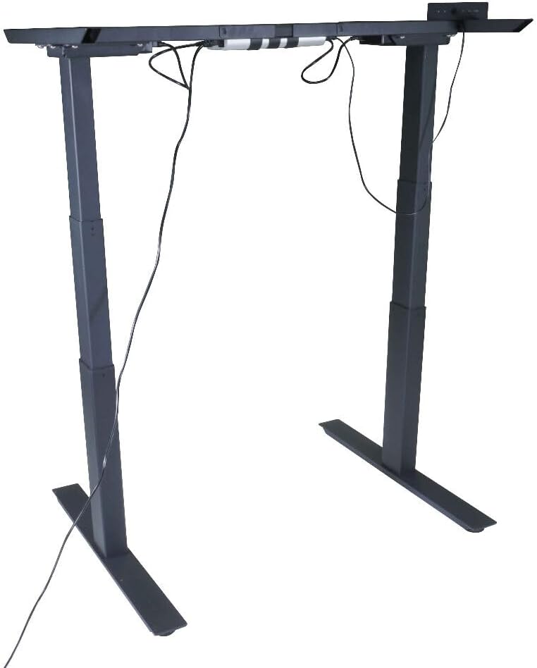 Titan Dual Motor Electric Adjustable Base Height Sit-Stand Standing Desk Frame 50" H 63" W Programmable Buttons