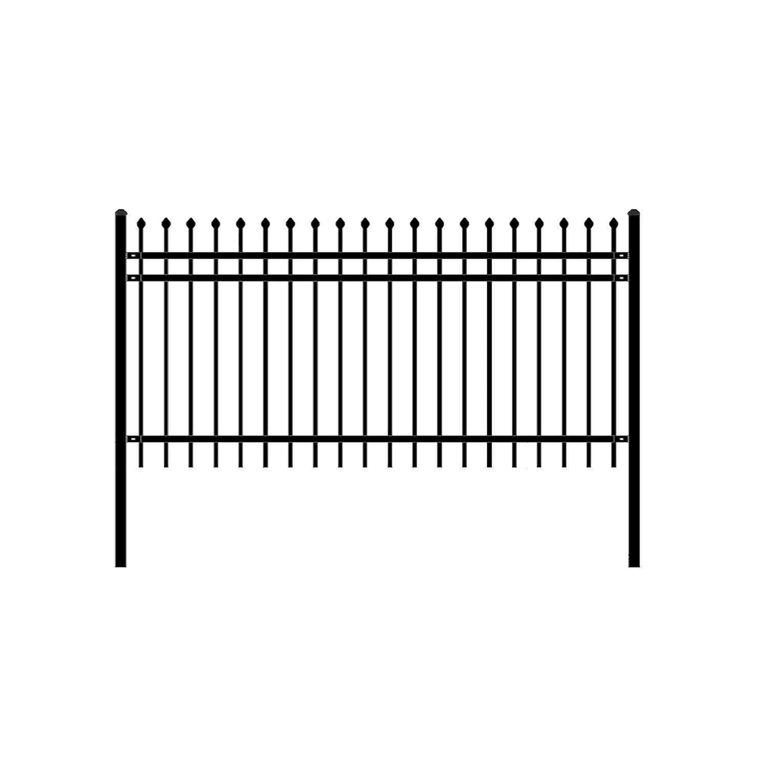 Aleko Rome Style Self Unassembled Steel Fence 8& x 4& Black - Megean