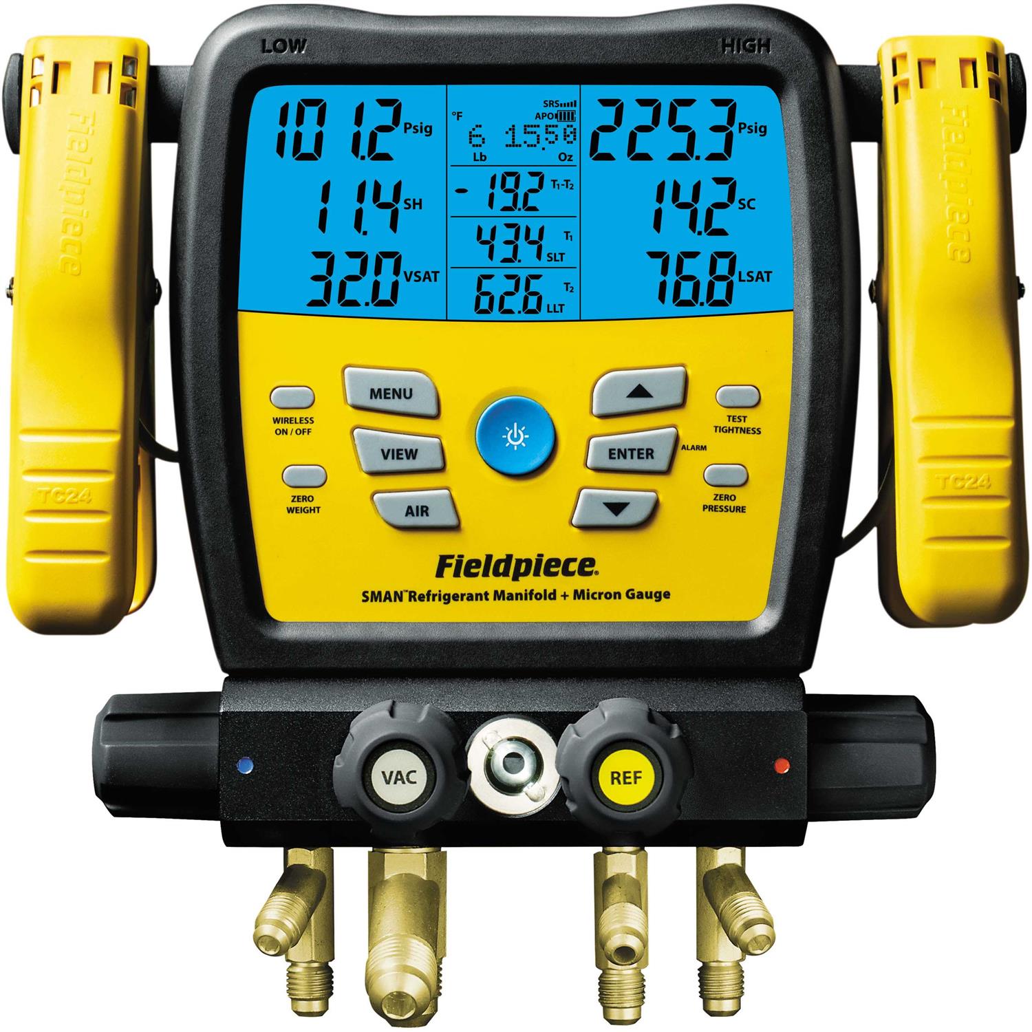Fieldpiece SM480V Digital Manifold with Micron Gauge and Set of 3 Premium 60 Ball Valve Hoses